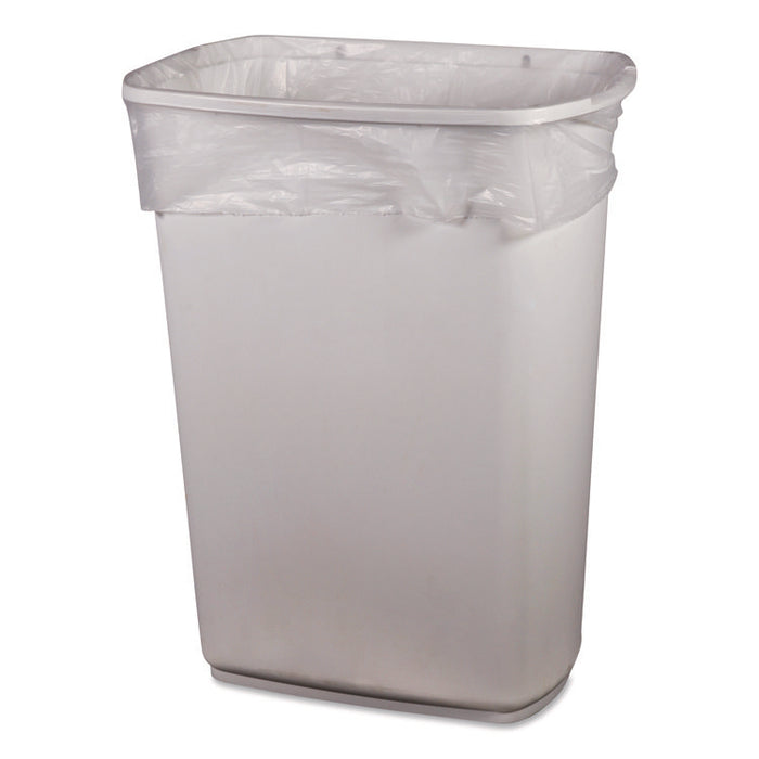 High-Density Waste Can Liners, 56 gal, 14 mic, 43" x 46", Natural, 25 Bags/Roll, 8 Rolls/Carton