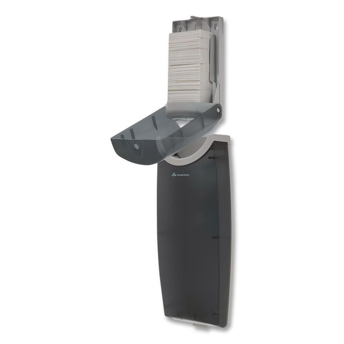 Safe-T-Gard Door Tissue Dispenser/Trash Receptacle, 6.75 x 4 x 11, Smoke
