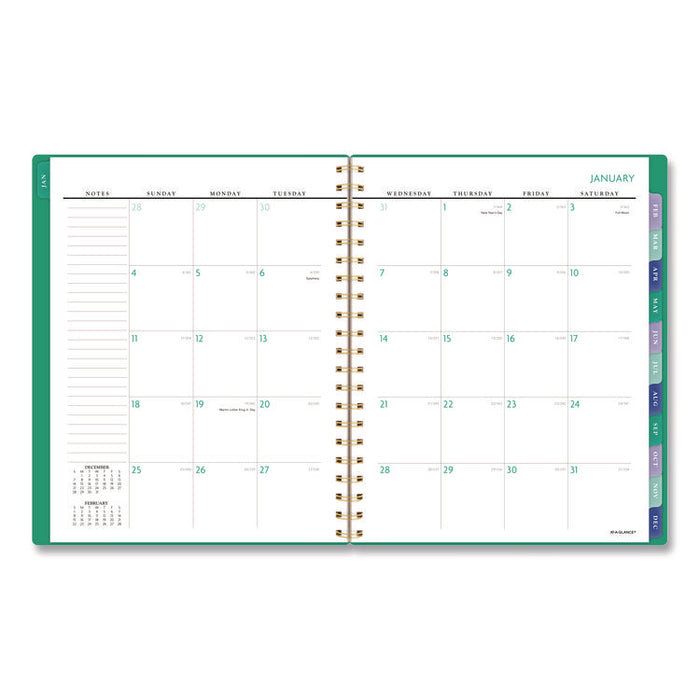Badge Geo Weekly/Monthly Planner, 11 x 8.5, Green Cover, 13-Month (Jan-Jan): 2026