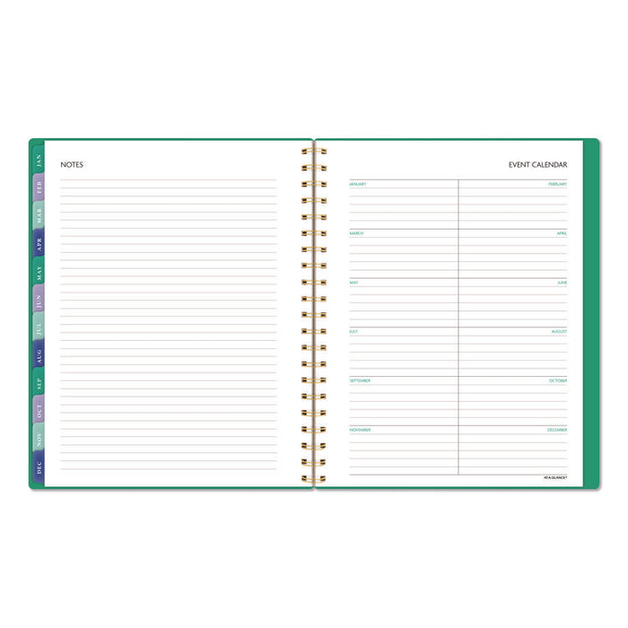 Badge Geo Weekly/Monthly Planner, 11 x 8.5, Green Cover, 13-Month (Jan-Jan): 2026
