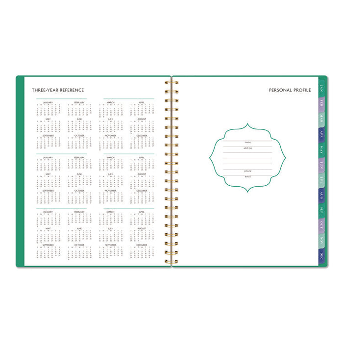Badge Geo Weekly/Monthly Planner, 11 x 8.5, Green Cover, 13-Month (Jan-Jan): 2026