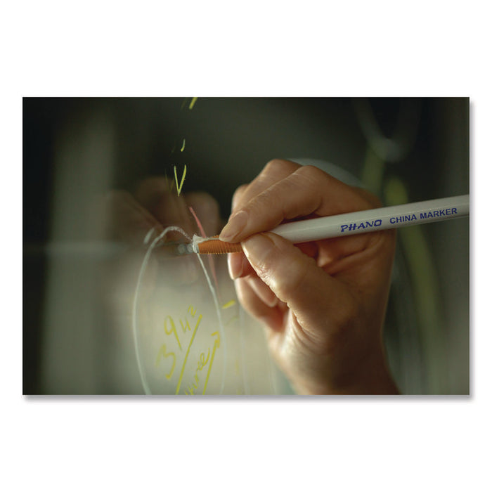 China Marker, Thin Core, 0.37" x 7", Black, 12/Pack