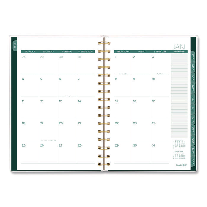 Emerald Isle Weekly/Monthly Planner, 8.5 x 5.5, Green Marbled Cover, 12-Month (Jan-Dec): 2026