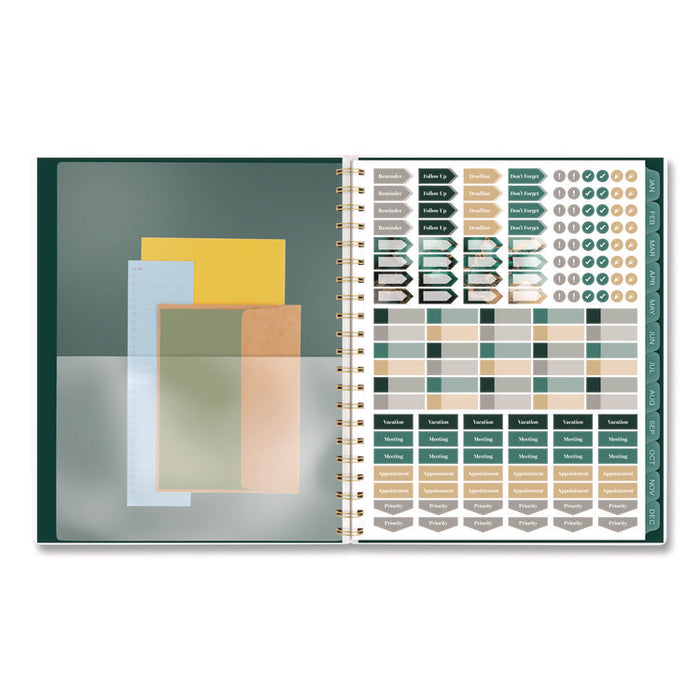 Emerald Isle Weekly/Monthly Planner, 11 x 8.5, Green Marbled Cover, 12-Month (Jan-Dec): 2026