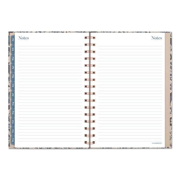 Elizabeth Weekly/Monthly Planner, 8.5 x 5.5, Floral Artwork, Blue Cover, 12-Month (Jan-Dec): 2026