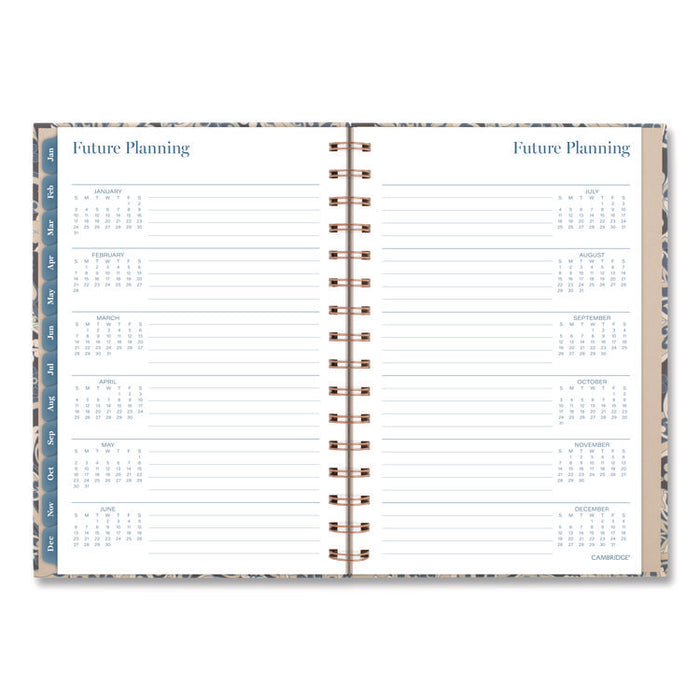 Elizabeth Weekly/Monthly Planner, 8.5 x 5.5, Floral Artwork, Blue Cover, 12-Month (Jan-Dec): 2026
