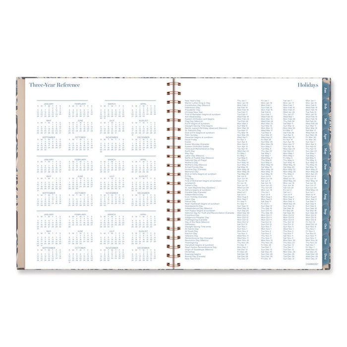 Elizabeth Weekly/Monthly Planner, 11 x 8.5, Floral Artwork, Blue Cover, 12-Month  (Jan-Dec): 2026