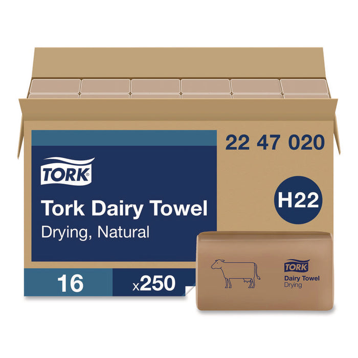 Dairy Towel, 1-Ply, 9.12 x 10.25, Natural, 250 Sheets/Pack, 16 Packs/Carton