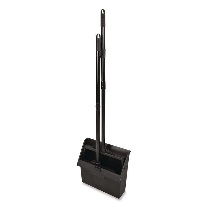 Duo-Pan Upright Dust Pan and Broom, 11.8 x 36, 24.5" Handle, Plastic, Black