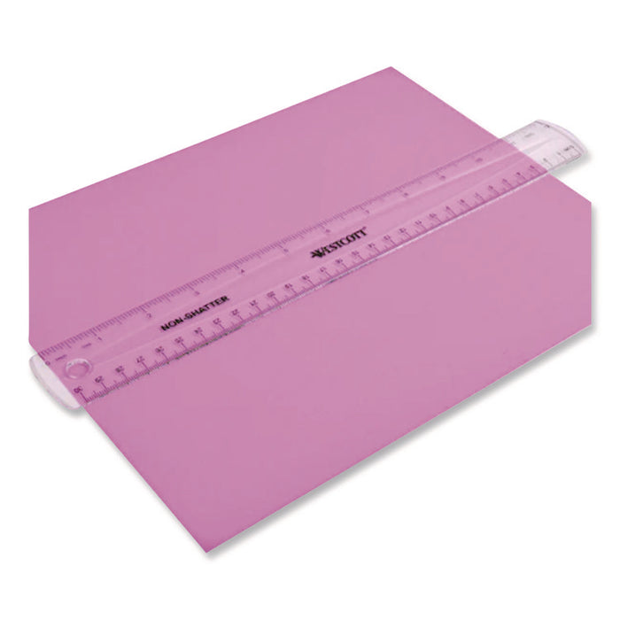 Non-Shatter Flexible Ruler, Standard/Metric, 12" (30 cm) Long, Plastic, Clear, 12/Box