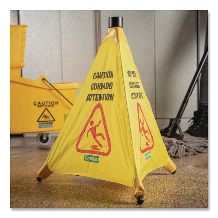 Pop-Up Caution Cone, 18 x 22.25 x 20, Yellow