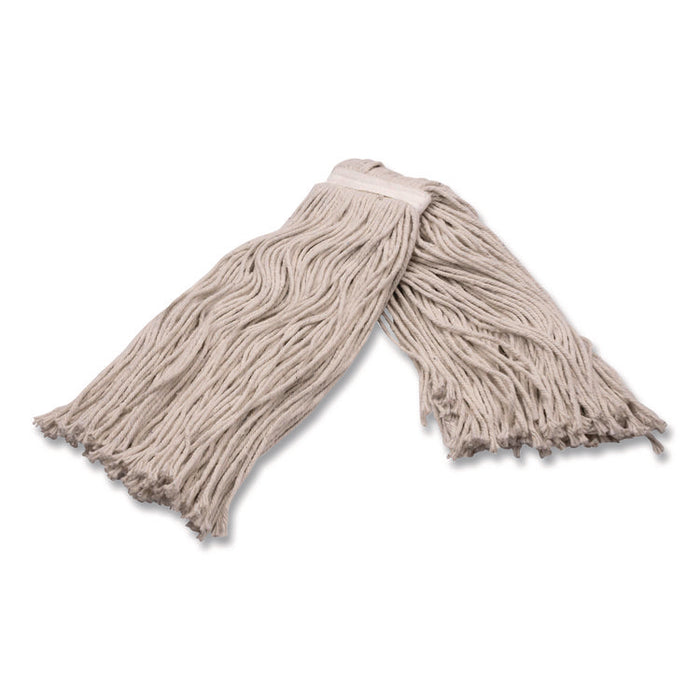 Full Weight Cut End Mop Head, Cotton, 20 oz, White