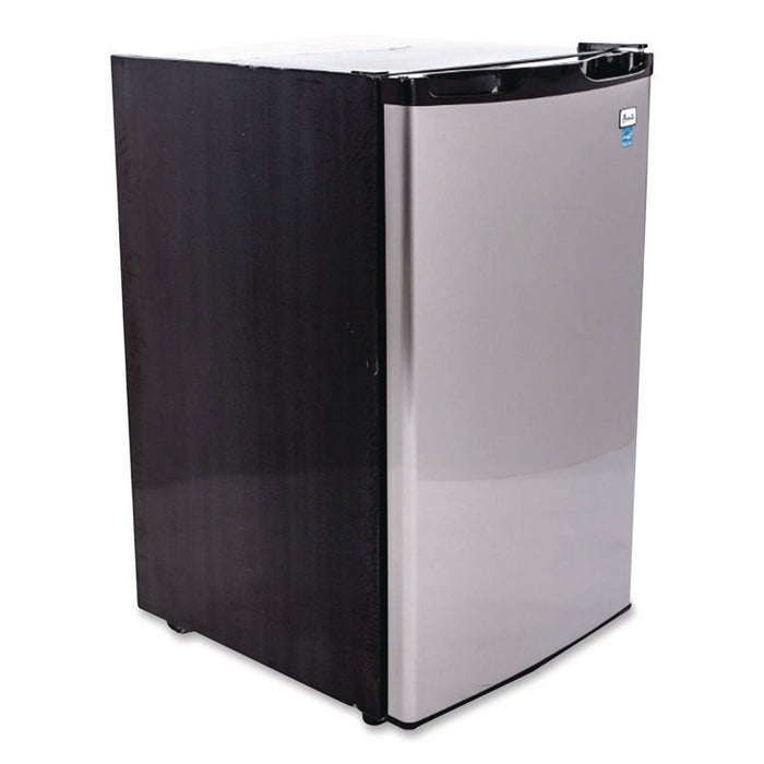 4.4 Cu.Ft. Auto-Defrost Refrigerator, 19.25 x 22 x 33, Black with Stainless Steel Door