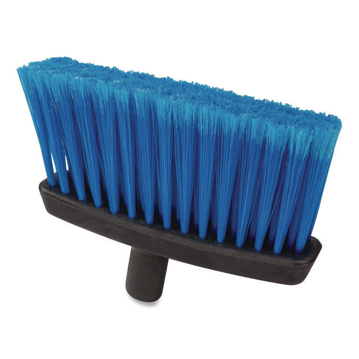 Duo-Sweep Flagged Light Industrial Broom Head, 12" Length, Blue/Black