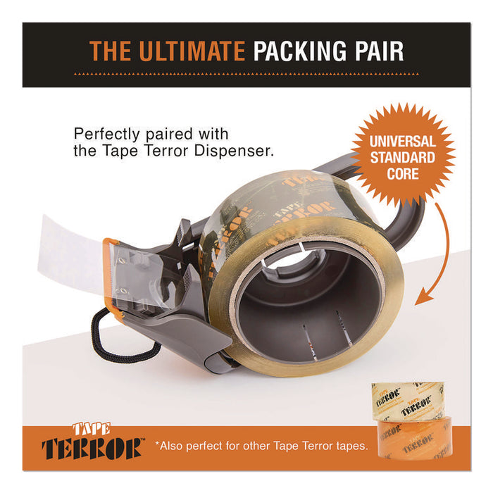 Tape Dispenser with Tape, 3" Core, Polypropylene, Gray/Orange, 1 Dispenser, 2 Rolls