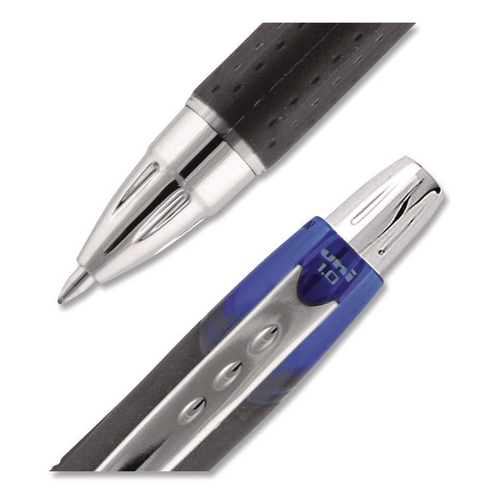 Jetstream Hybrid Gel Pen, Retractable, Bold 1 mm, Blue Ink, Black/Silver/Blue Barrel