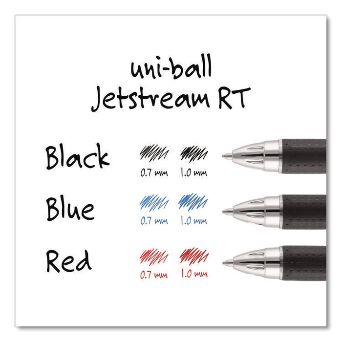 Jetstream Hybrid Gel Pen, Retractable, Bold 1 mm, Blue Ink, Black/Silver/Blue Barrel