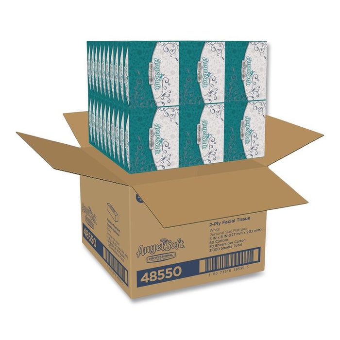 Angel Soft ps Facial Tissue, 2-Ply, White, 50 Sheets/Box, 60 Boxes/Carton