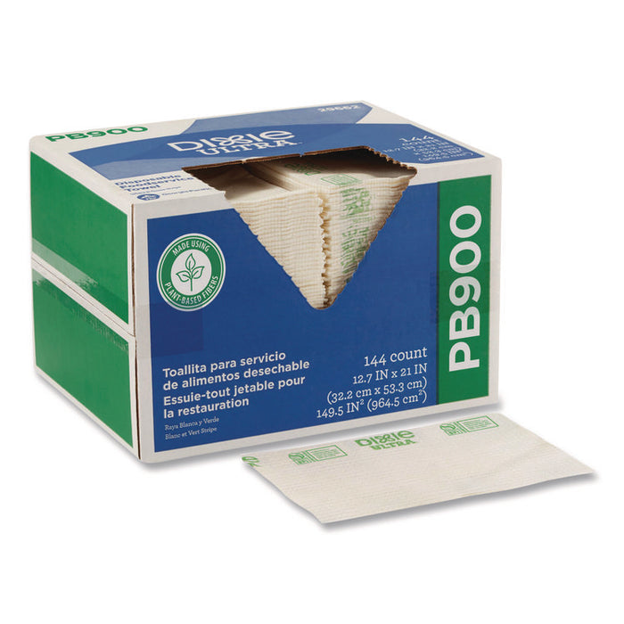 Dine-A-Cloth FLAX Foodservice Wipers, 1-Ply, 12.75 x 21, White, 144/Box