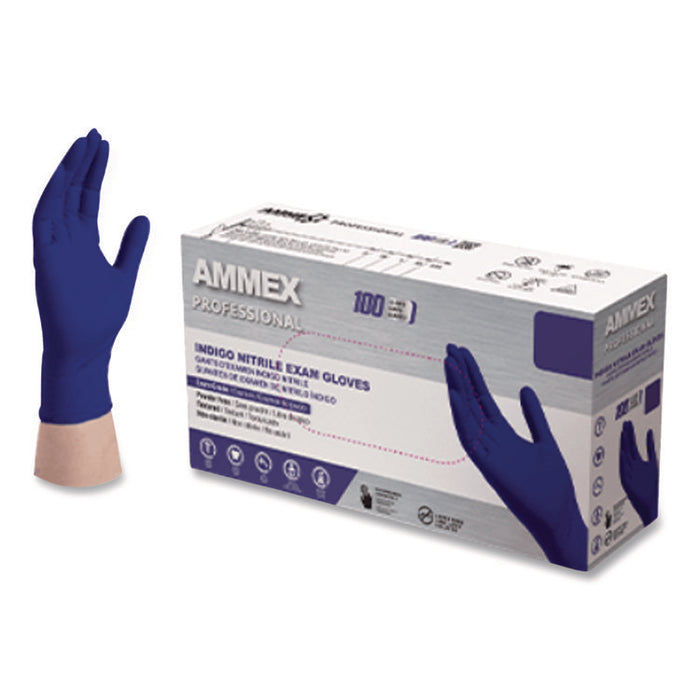 Nitrile Exam Gloves, Powder-Free, X-Large, 3 mil Thick, Indigo, 100/Box
