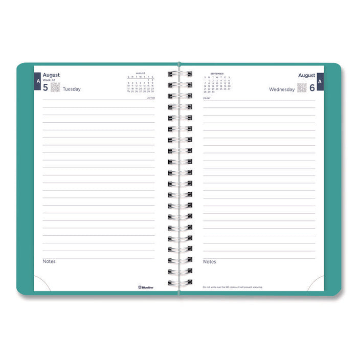 Academic Daily/Monthly Planner, 8 x 5, Blue Cover, 12-Month (Aug to July): 2025 to 2026