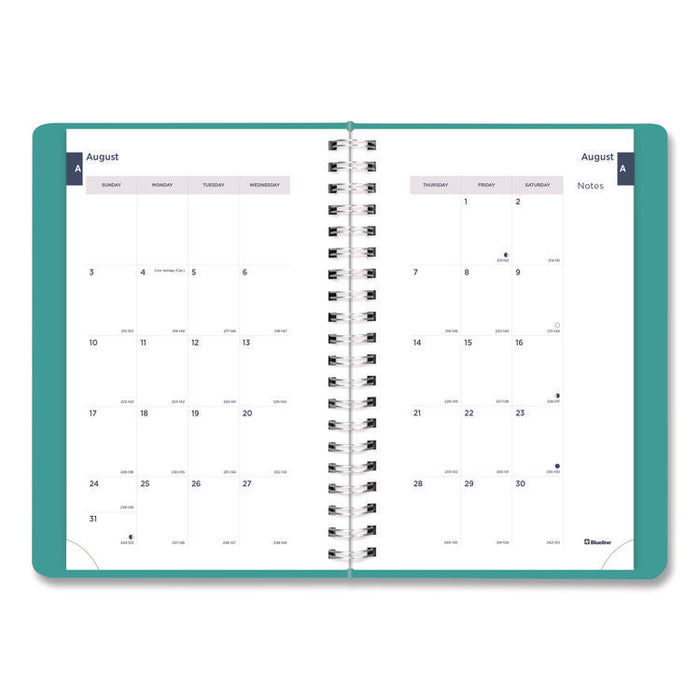 Academic Daily/Monthly Planner, 8 x 5, Blue Cover, 12-Month (Aug to July): 2025 to 2026