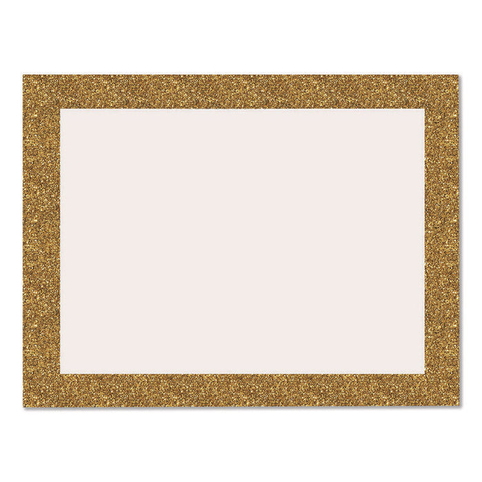 Glitter Poster Board, 22" x 28", Heavyweight, White with Gold Border, 25/Pack