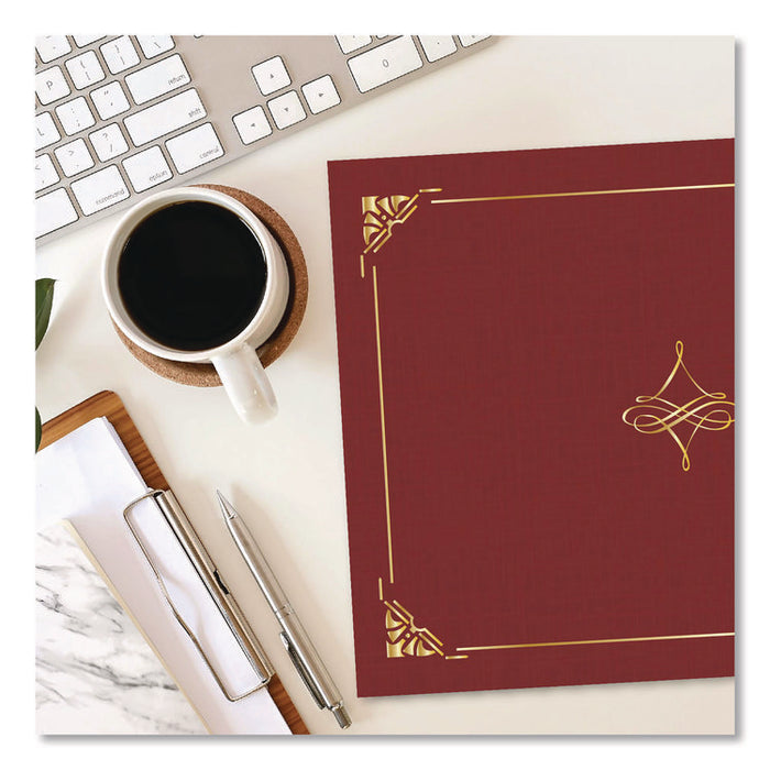 Certificate/Document Cover, 8.75 x 11.25, Red, 5/Pack