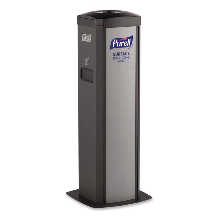 DS360 High-Capacity Surface Disinfecting Wipes Station, 1,200 Wipe Capacity, 15.5 x 15.5 x 39.6, Graphite