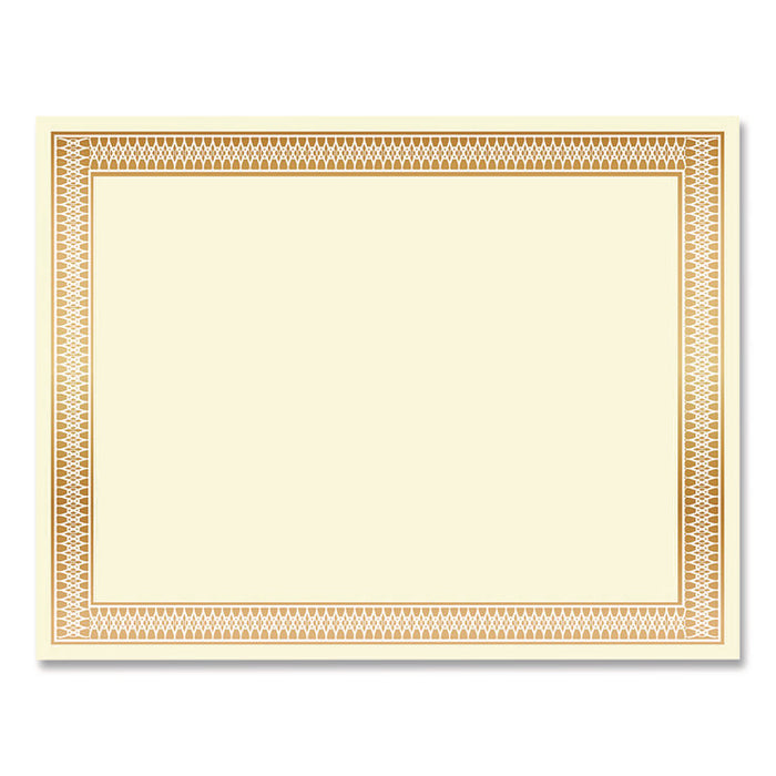 Award Certificates, 8.5 x 11, Ivory with Traditional Gold Border, 100/Pack