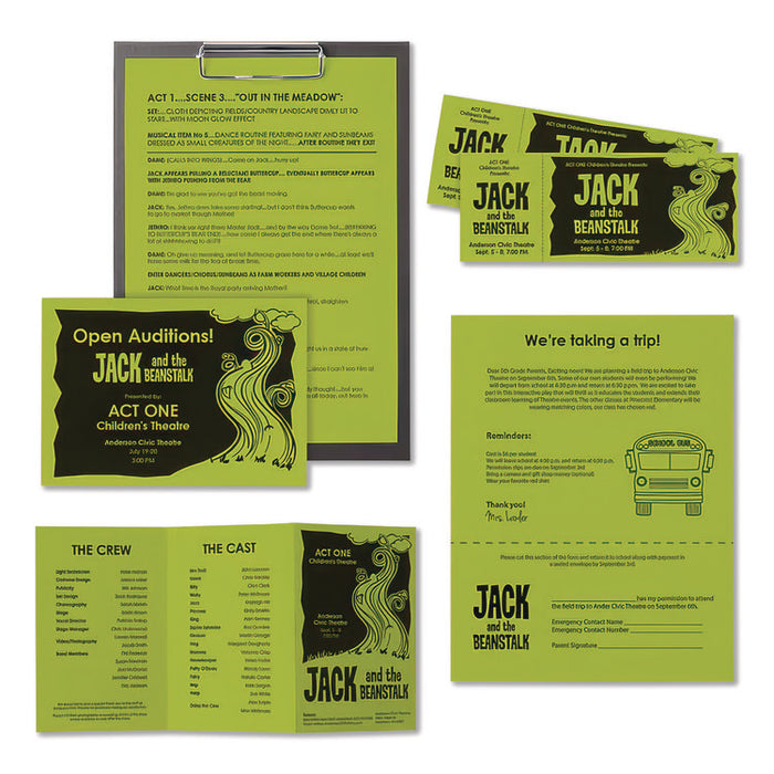 Color Paper, 24 lb Bond Weight, 8.5 x 14, Terra Green, 500/Ream