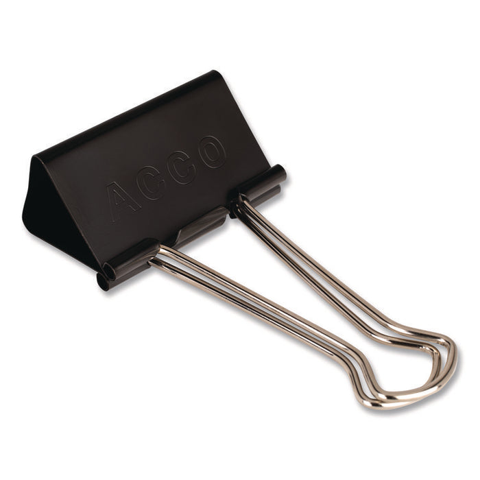 Binder Clips, 1.06" Capacity, Large, Black/Silver, Dozen