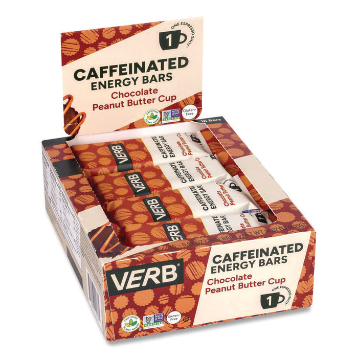 Caffeinated Energy Bar, Chocolate Peanut Butter Cup and Chocolate Chip Cookie Dough, 0.92  oz Bar, 32/Box