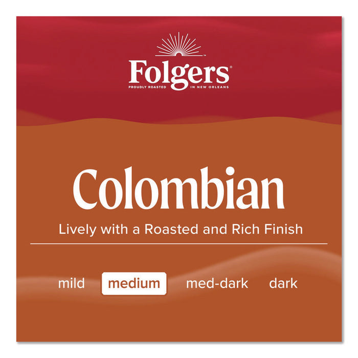100% Columbian Coffee, 22.6 oz Canister, 6/Carton