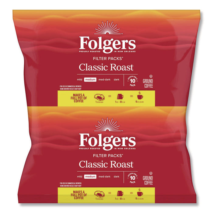 Coffee Filter Packs, Regular, 1.05 oz Filter Pack, 40/Carton