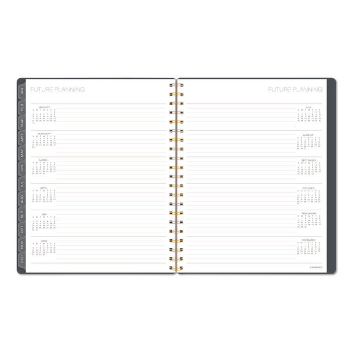 Hera Weekly Monthly Planner, Wavy Lines, 11 x 8.5, Black/Gold Cover, 12-Month (Jan to Dec): 2026