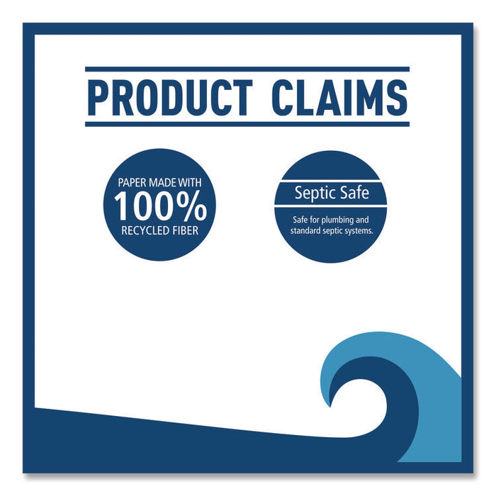 Two-Ply Toilet Tissue, Standard, Septic Safe, White, 4 x 3, 500 Sheets/Roll, 96 Rolls/Carton