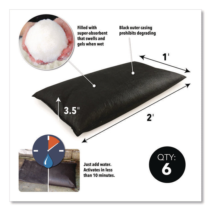 Flood Bags, 12" x 24" x 3.5", 6/Pack