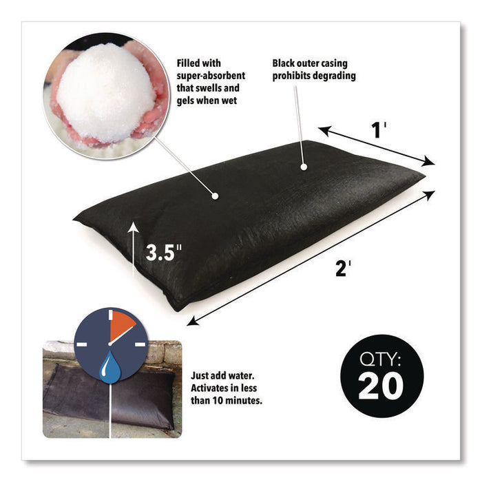 Flood Bags, 12" x 24" x 3.5", 20/Box
