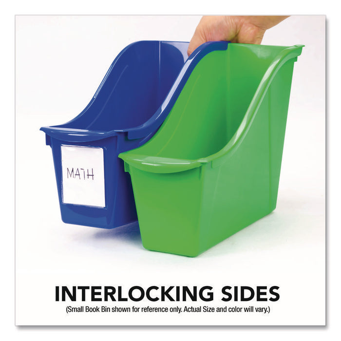 Small Book Bin, 1.5 gal, 4.5" x 11.75" x 8.5", Assorted Bright Colors, 6/Pack