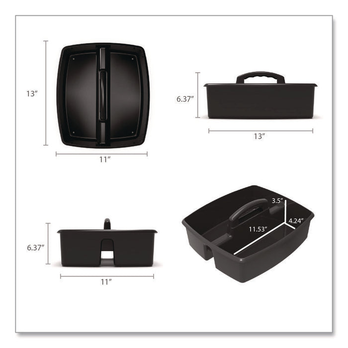 Large Caddy, 13 x 11 x 6.38, Black, 6/Pack