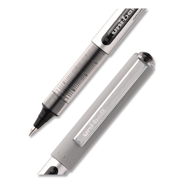 VISION Rollerball Pen, Stick, Fine 0.7 mm, Black Ink, Silver/Black/Clear Barrel, 36/Pack