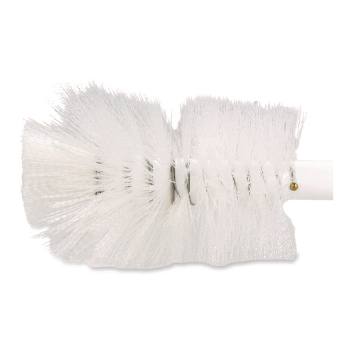 Sparta Handle Bottle Brush for Pint Bottles, White Polyester Bristles, 4.5" Brush, 7.5" White Plastic Handle
