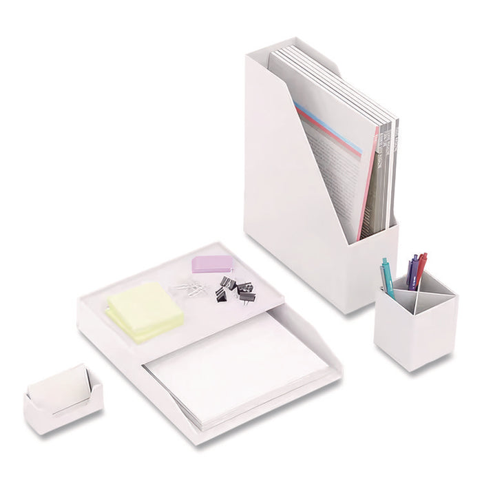 Front-Load Stackable Plastic Document Tray, 1 Section, Letter Size Files, 9.8 x 12.24 x 1.75, White