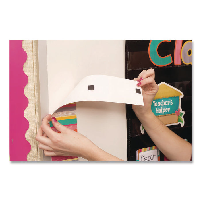 Adhesive Magnetic Squares, 0.5" x 0.5", Black, 100/Set