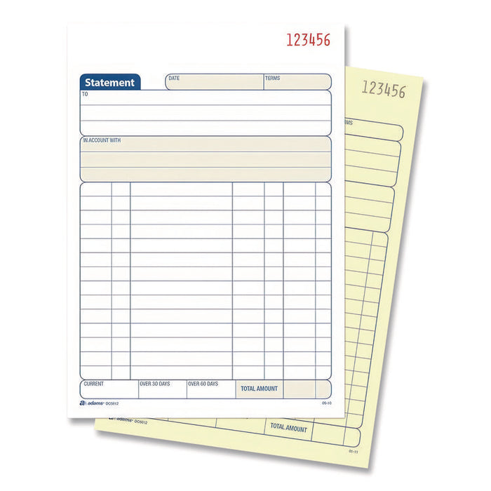 Multipart Statement Pad, Two-Part Carbonless, 5.56 x 7.94, 50 Sets/Pad, 3 Pads/PK