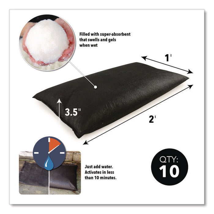 Flood Bags, 12" x 24" x 3.5", 10/Pack