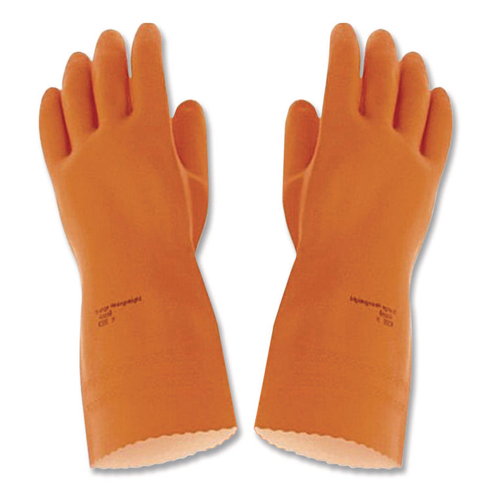 Alphatech 87-208 Heavyweight Gloves, Large, Orange, 144 Pairs/Carton