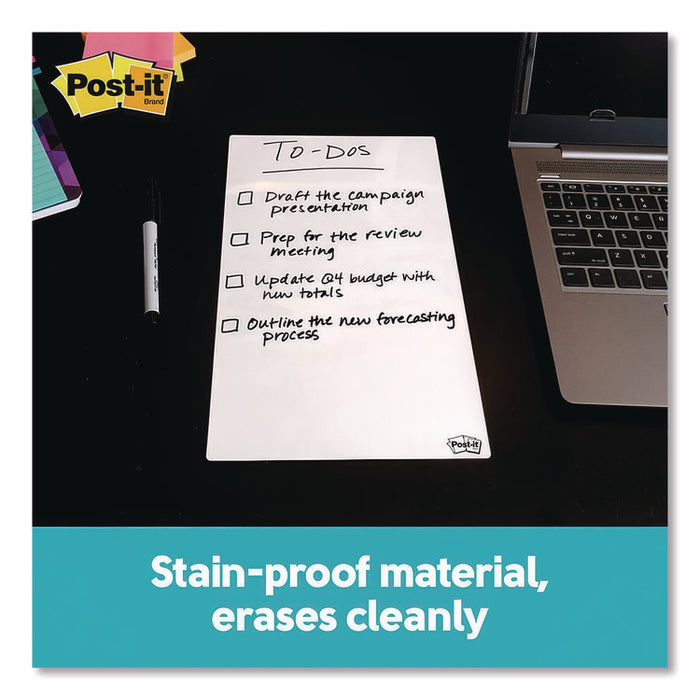 Dry Erase Sheets, Laminate Film Surface, 7" x 11.3", White, 3/Pack