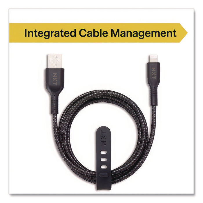 Braided Apple Lightning Cable to USB-A Cable, 4 ft, Black